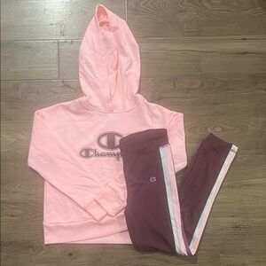 Champion Light Pink Hoodie and Matching Leggings 2 Piece Set